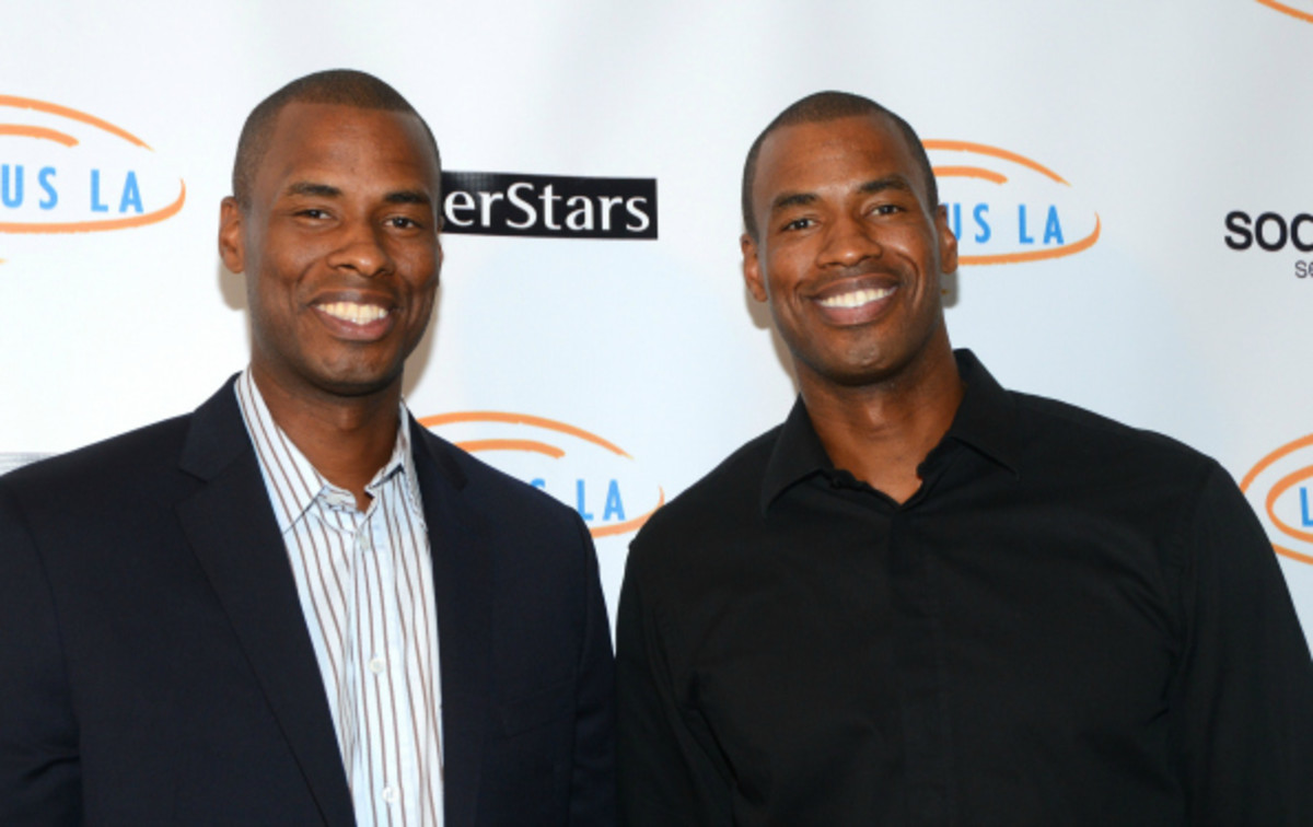 Jarron Collins (left) and brother Jason both played college basketball at Stanford University. (Araya Diaz/Getty Images)