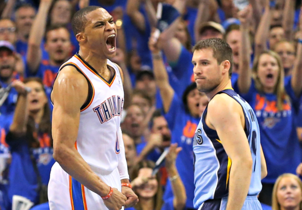 Russell Westbrook was a force in the Thunder's series-clinching win. (Ronald Martinez/Getty Images)