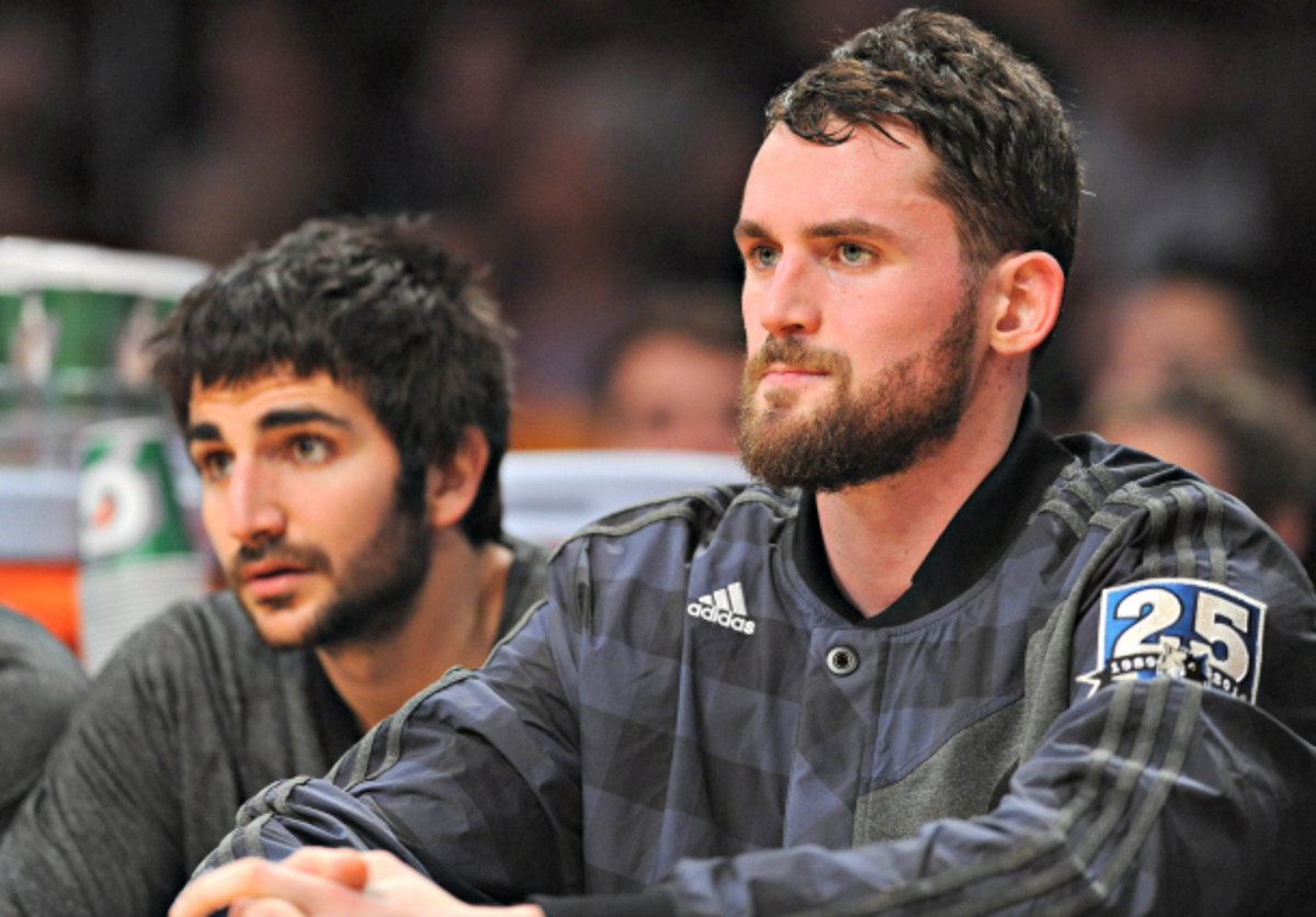 Kevin Love was none too pleased by the actions of two Wolves teammates. (Noah Graham/NBAE via Getty Images)