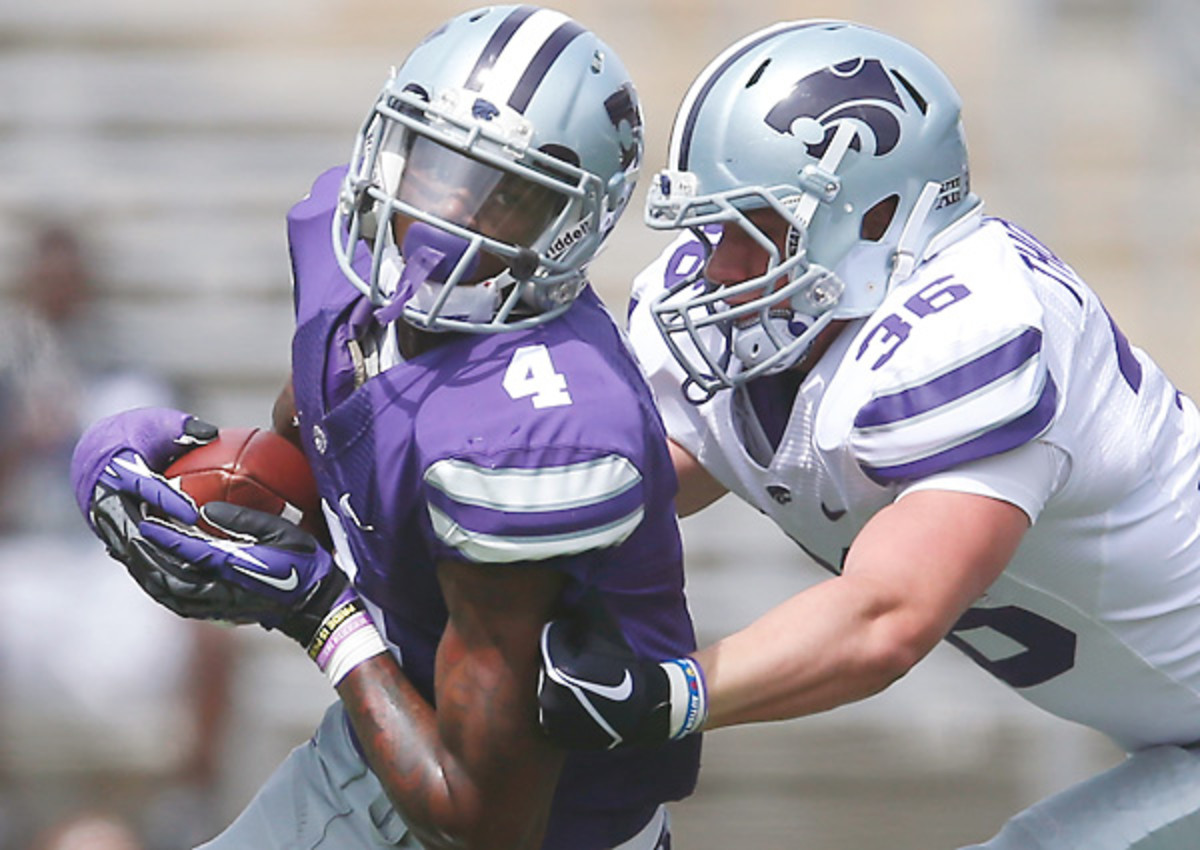 Daniel Sams caught just two passes for nine yards in Kansas State's spring game after switching to wide receiver.