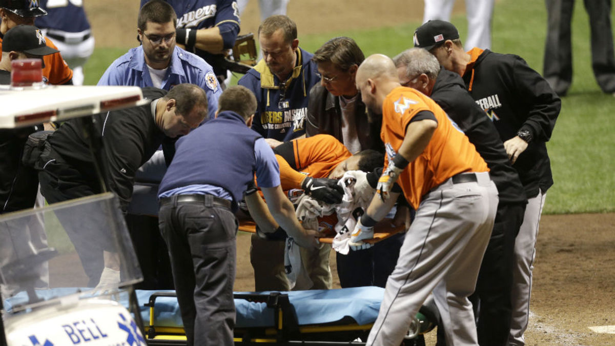 Giancarlo Stanton hit in face by pitch, carted off field Sports