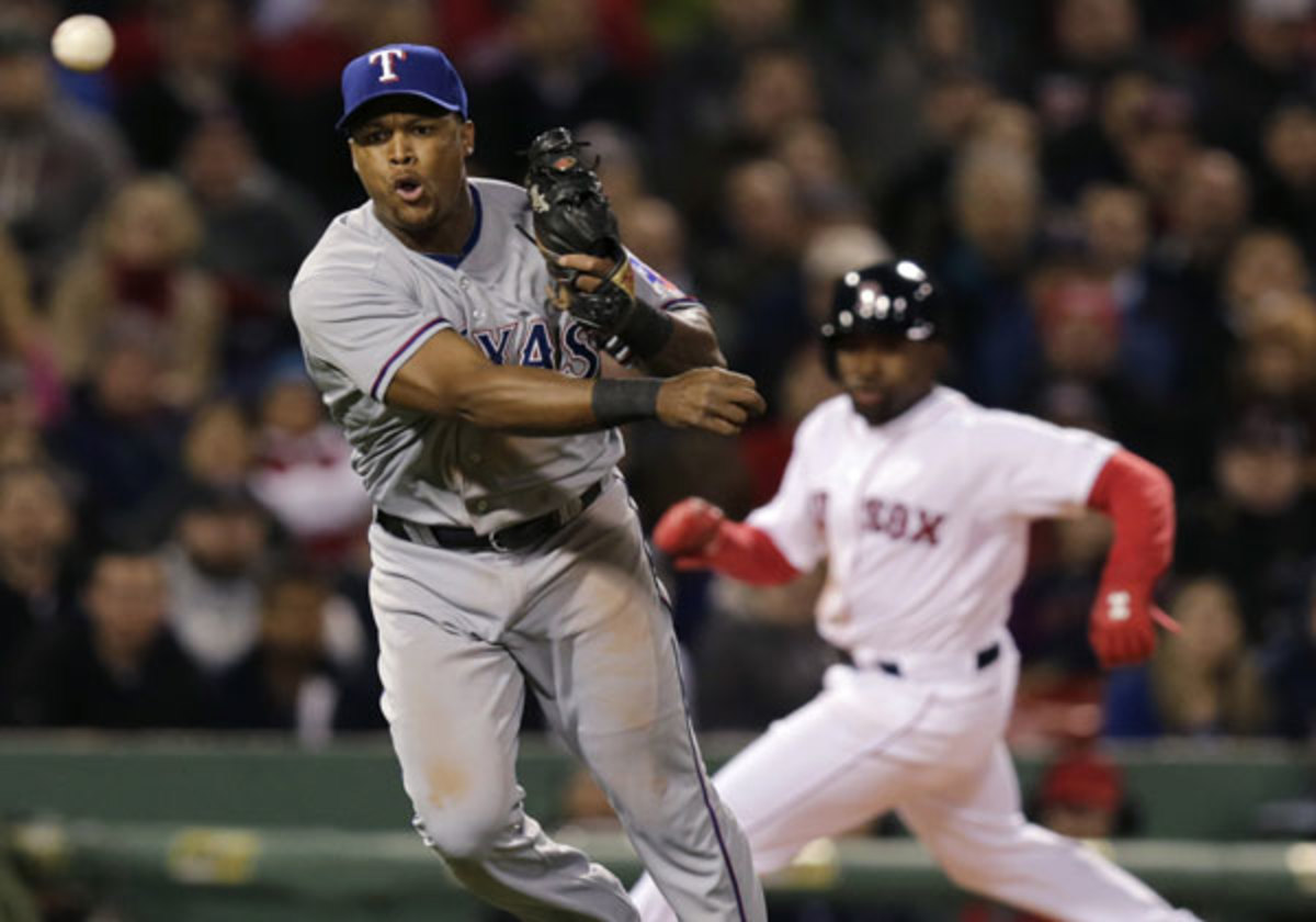 Could Adrian Beltre's lingering injury cause him to see less time at third base going forward? (Charles Krupa/AP)