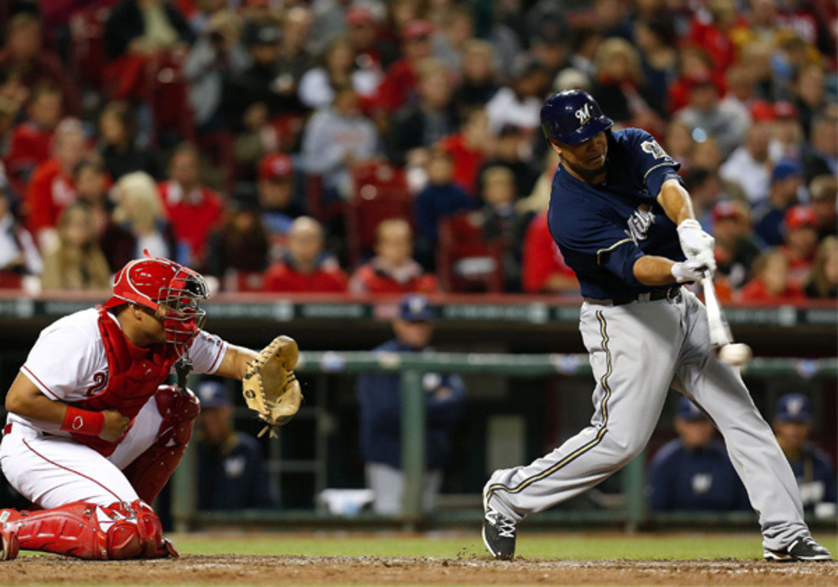 Wily Peralta did it all against the Reds on Friday, driving in the only two runs of the game. (Kirk Irwin/Getty Images)