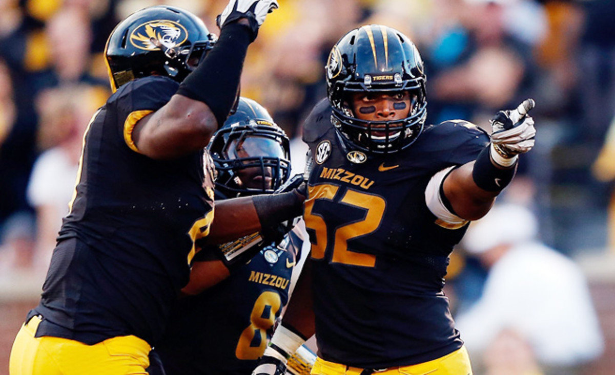 Michael Sam (52) was an undersized two-star recruit when he arrived at Mizzou from Hitchcock, Texas.