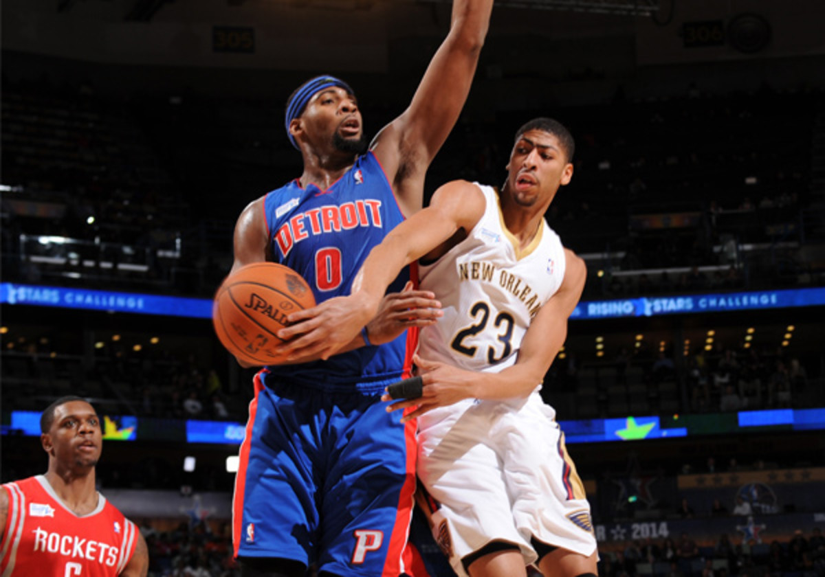 Andre Drummond took MVP honors in Team Hill's win Friday night. (Andrew D. Bernstein/NBAE via Getty Images)