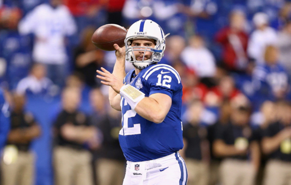 Second-year quarterback Andrew Luck played like a veteran on his first drive in Saturday's playoff game.