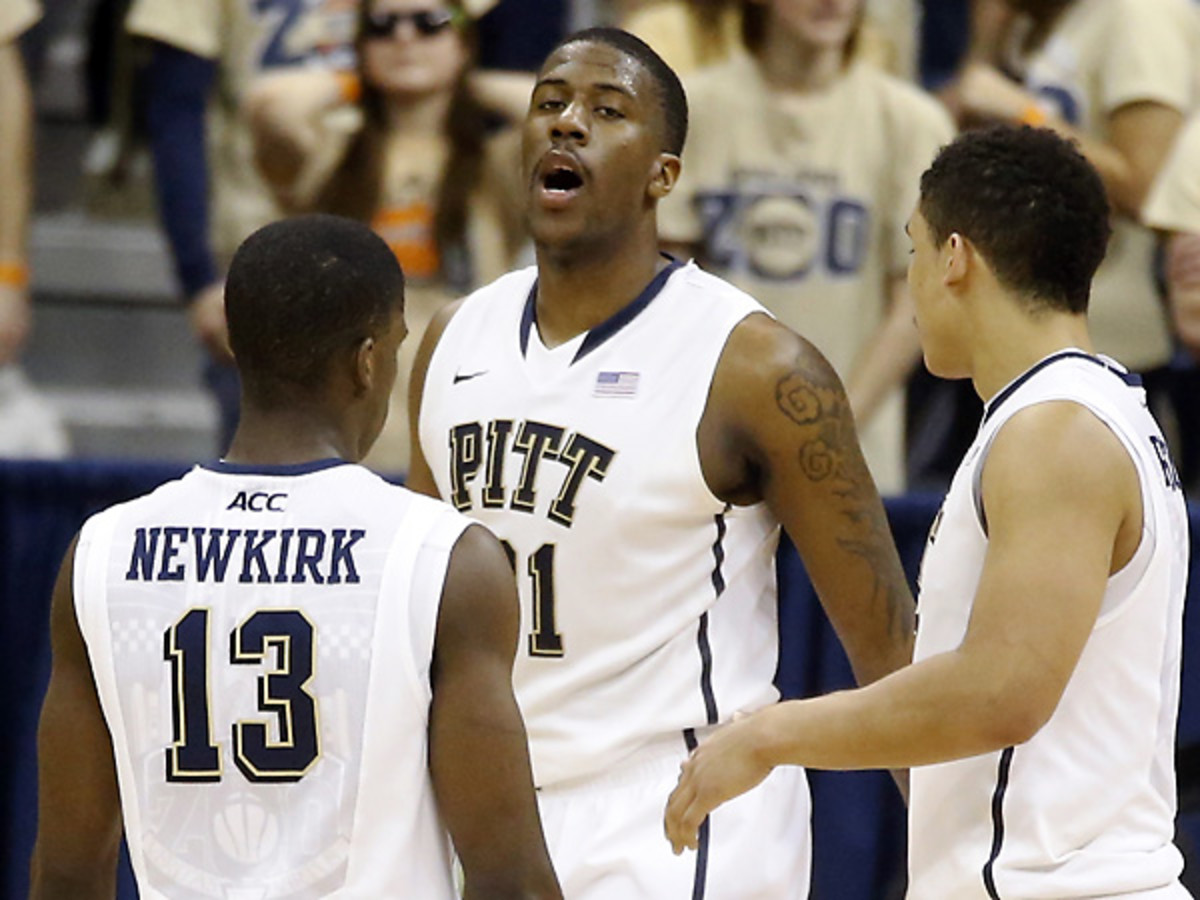 Pittsburgh's Lamar Patterson (center), Josh Newkirk and James Robinson ended a two-game home losing streak by beating Virginia Tech. (Keith Srakocic/AP)