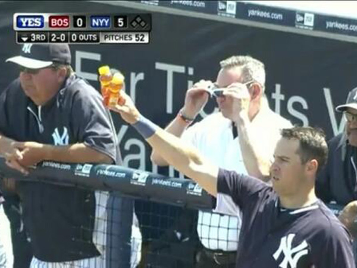 Mark Teixeira, who is thinking about the bees again. (via Pinstripe Alley)