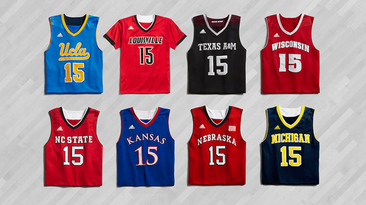 adidas Unveils New Short-Sleeve NCAA Basketball Uniforms  Basketball  uniforms, Basketball uniforms design, Ncaa basketball