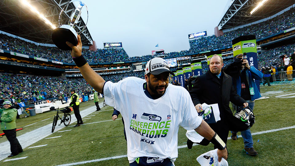 Russell Wilson cries tears of joy after NFC Championship win (Video)