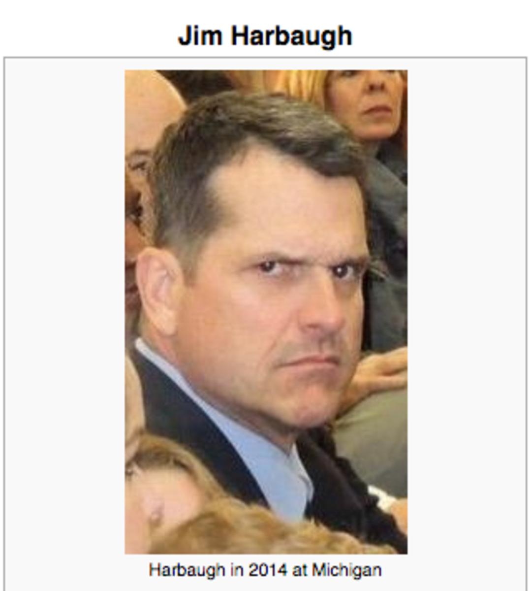 jim harbaugh scowling wikipedia picture michigan