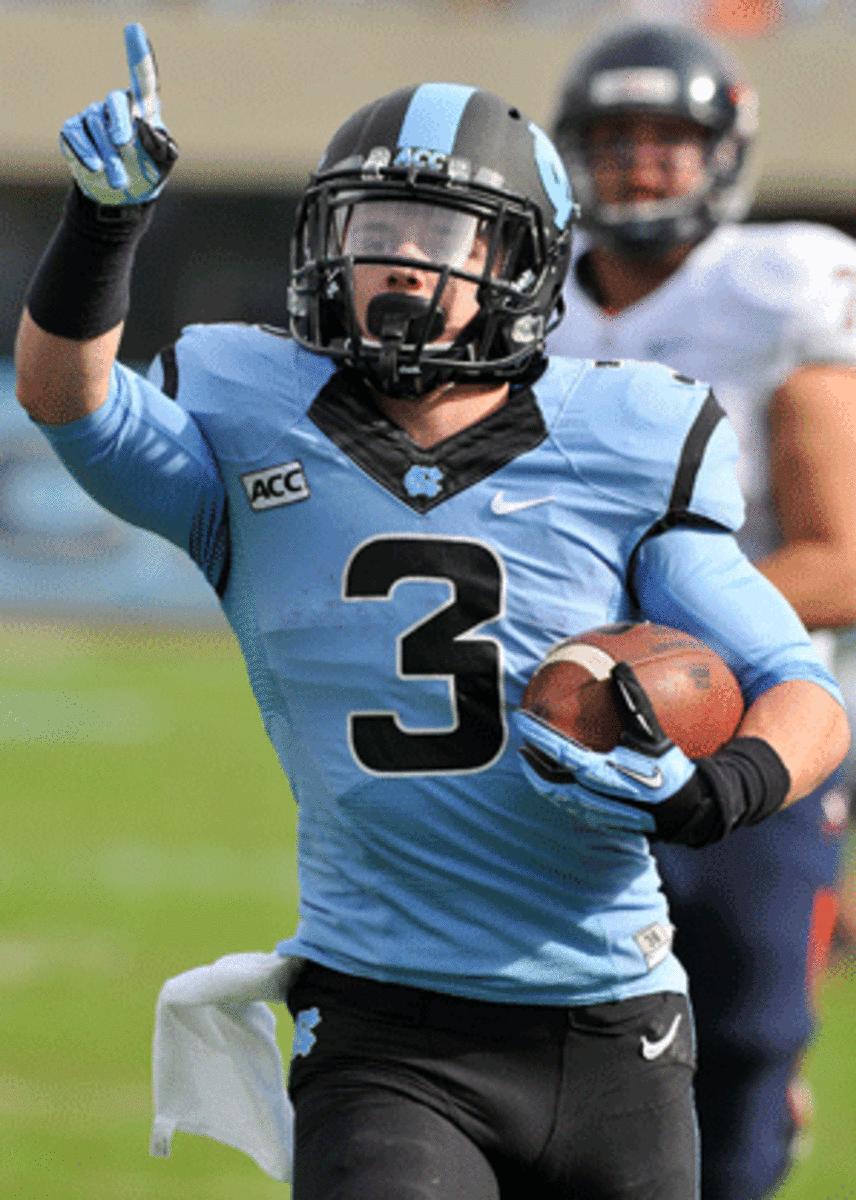 North Carolina's Ryan Switzer (3) returned 24 punts for 502 yards and five TDs last season. 