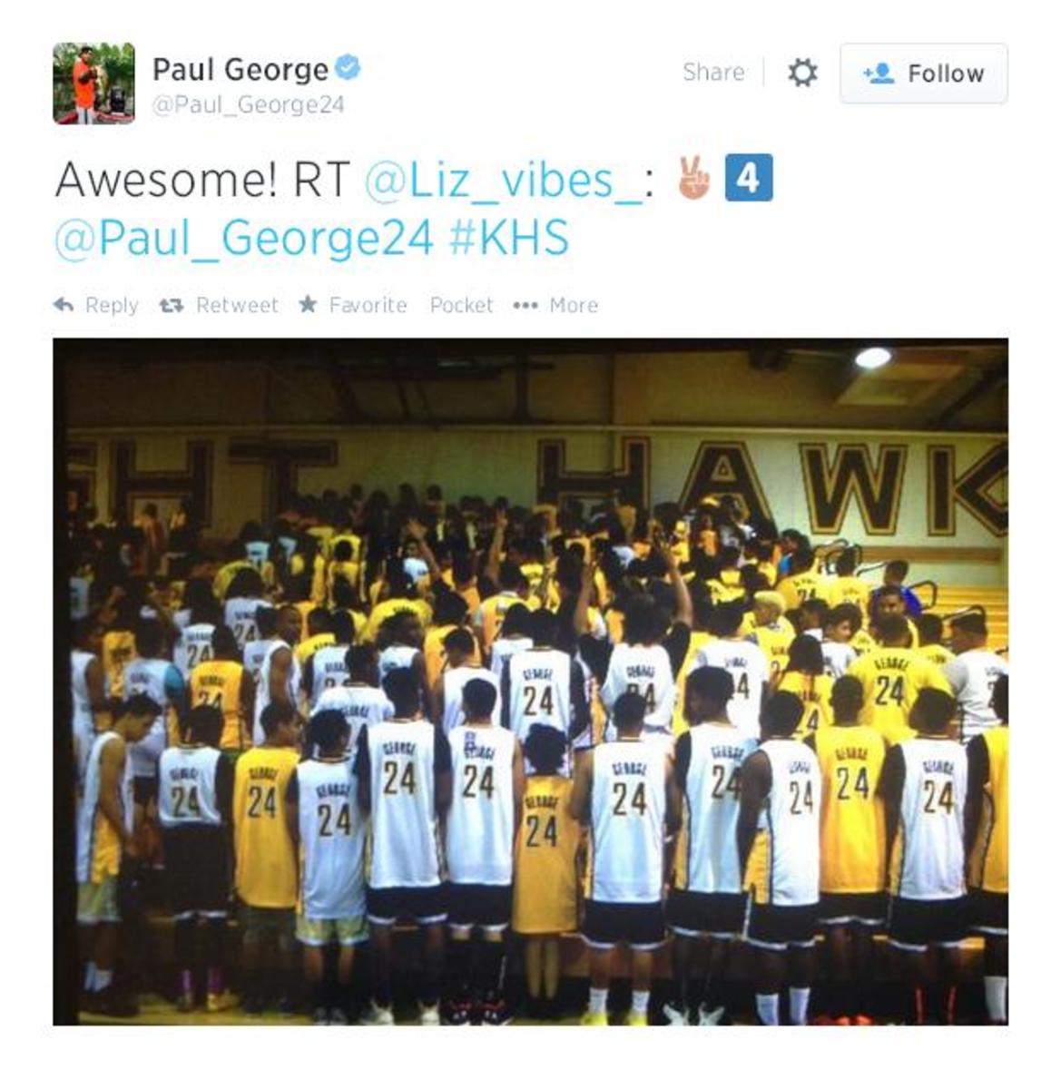Paul George donates all his old jerseys to his high school