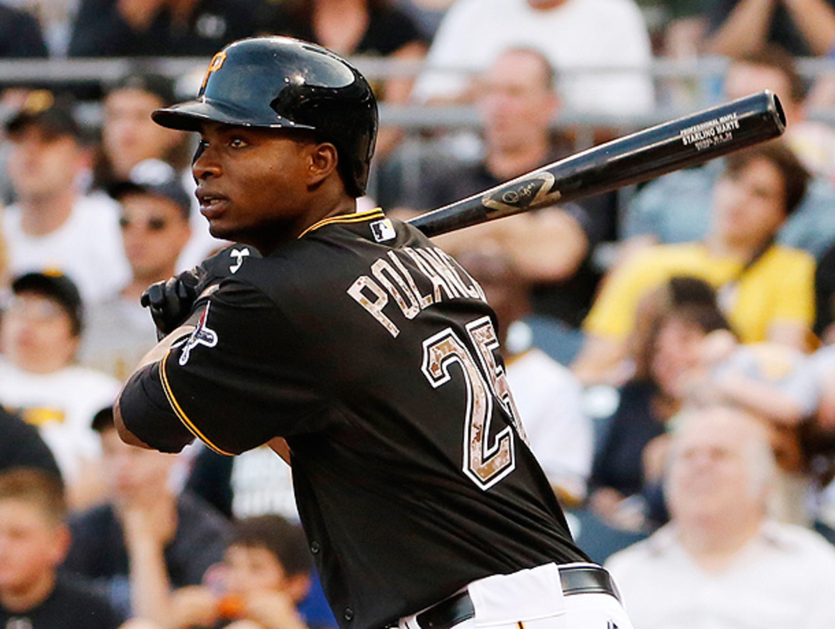 Gregory Polanco lined a sharp single to left field for his first ever major-league hit. (Gene J. Puskar/AP)