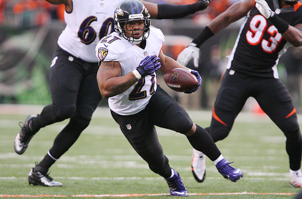 Ray Rice comes off an injury-riddled 2013 season during which he rushed for just 660 yards. 