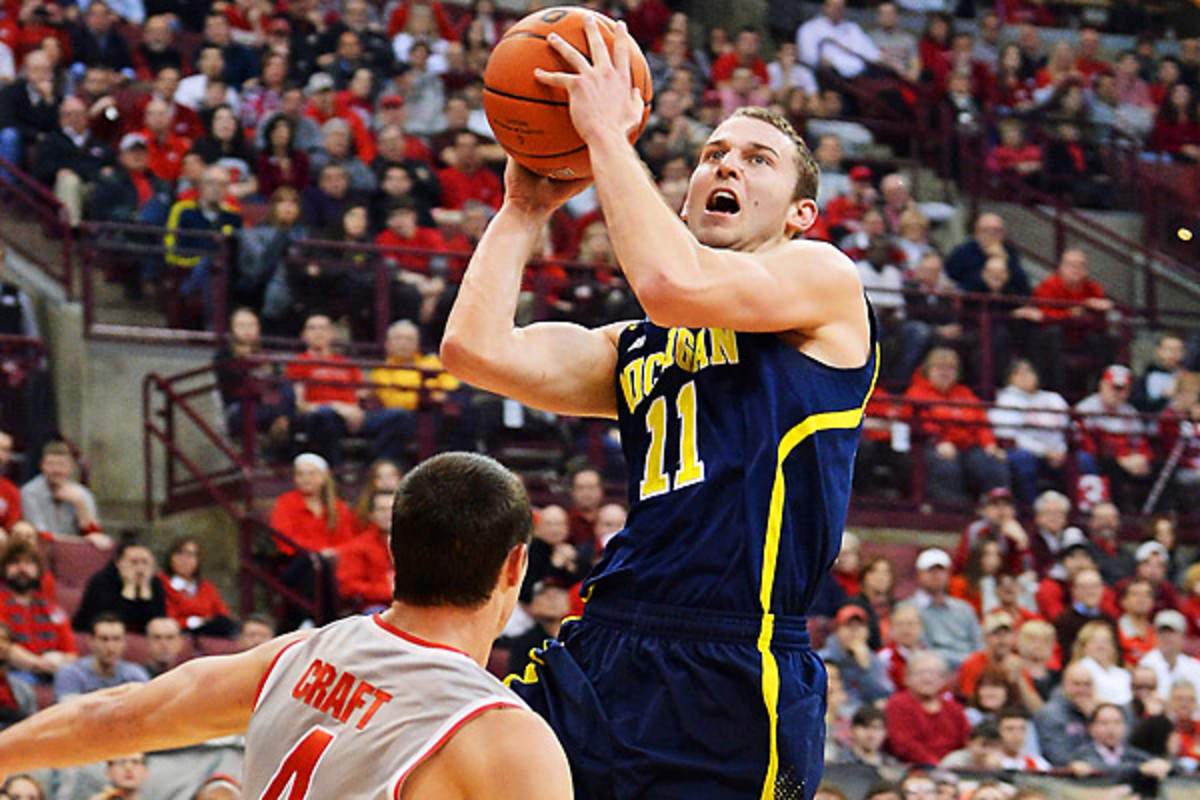 Nik Stauskas shot 4-9 from the floor, knocking down three of his six attempts from behind the arc. (Jamie Sabau/Getty Images)