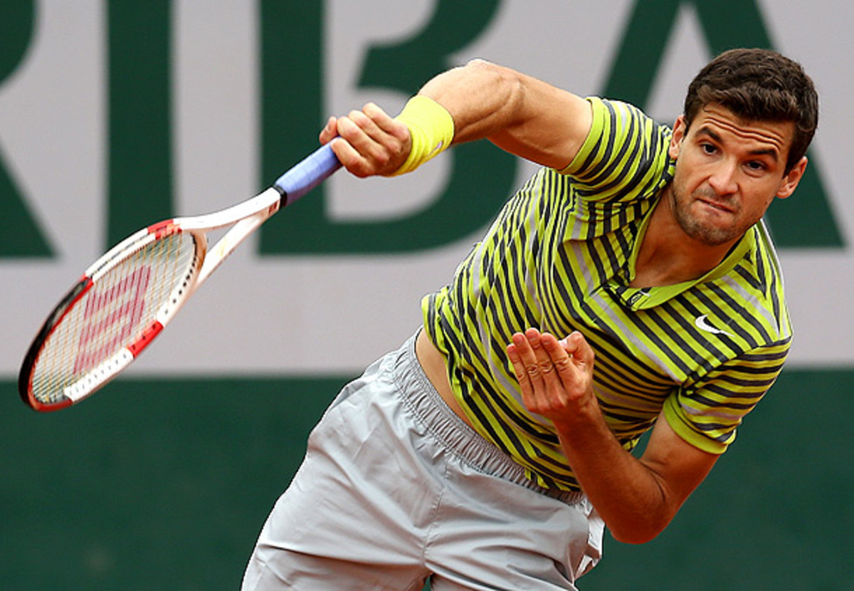 Grigor Dimitrov slips out in the first round of the French Open