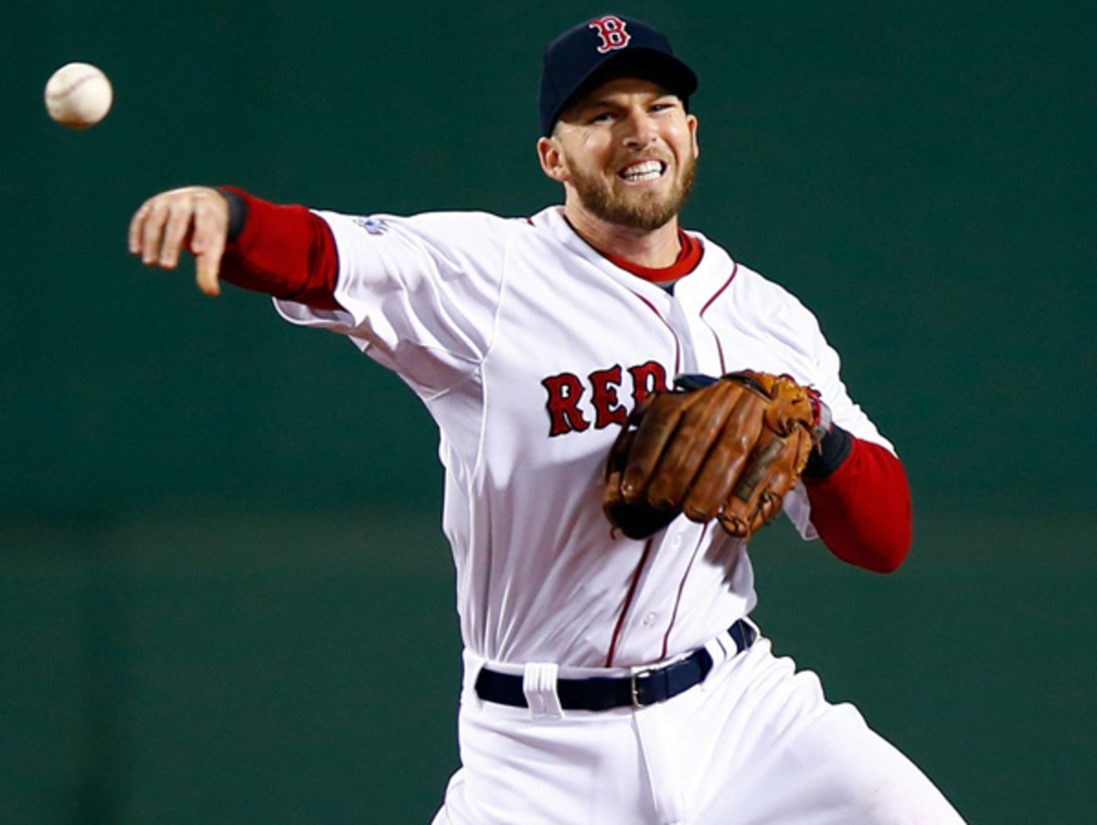 Stephen Drew is still without a team after playing with the Red Sox in 2013. (Jared Wickerham/Getty Images)