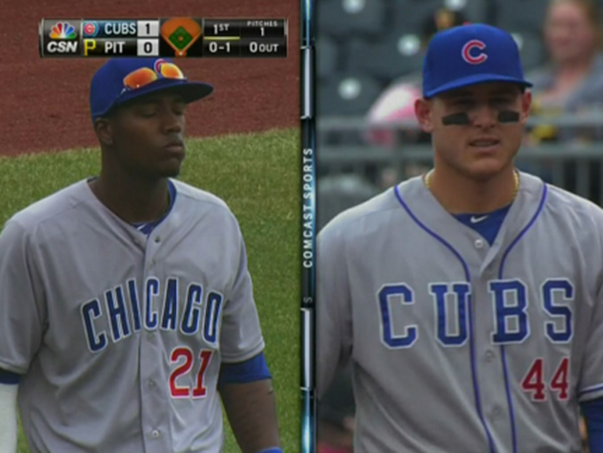 Cubs' Junior Lake takes field versus Pirates wearing wrong uniform ...