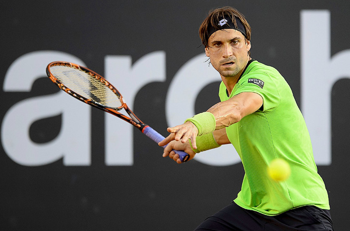 Third-ranked David Ferrer was leading 6-2, 2-2 when he suffered an inner thigh strain in his left leg.