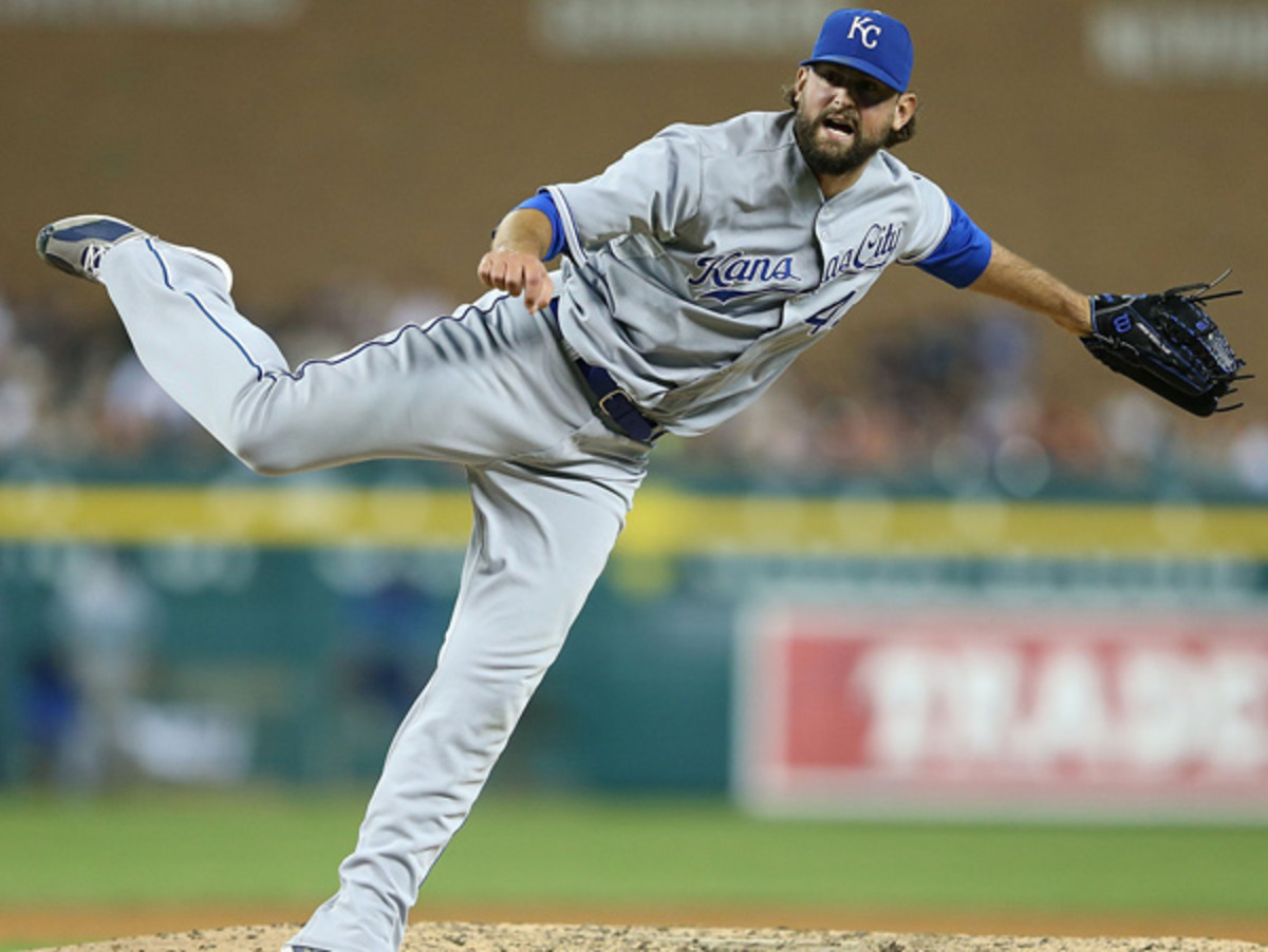 Luke Hochevar will sit out the entire 2014 season after surgery on his right elbow. (Leon Halip/Getty Images)