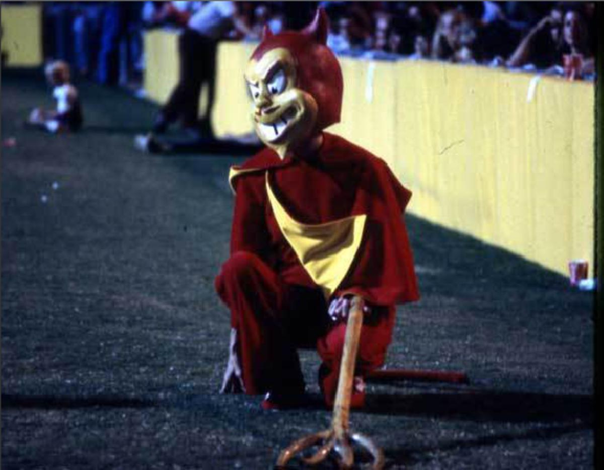 Sparky was a good bit more rakish circa 1977. (Arizona State)