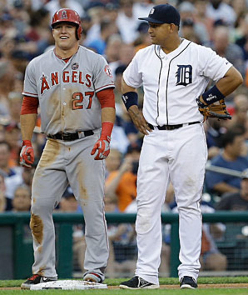 Once again, the AL MVP race comes down to Mike Trout (left) and Miguel Cabrera. (Paul Sancya/AP)