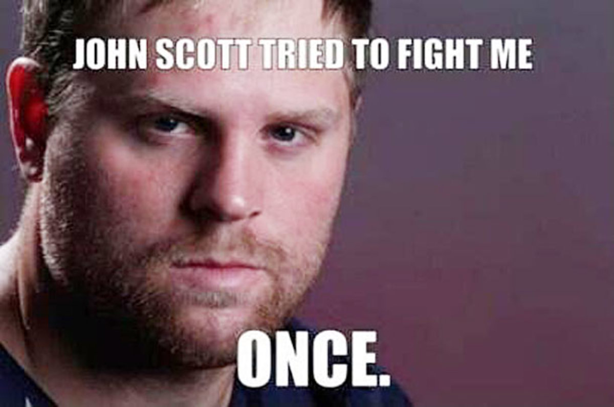 Phil Kessel meme after his brawl with Buffalo's John Scott.