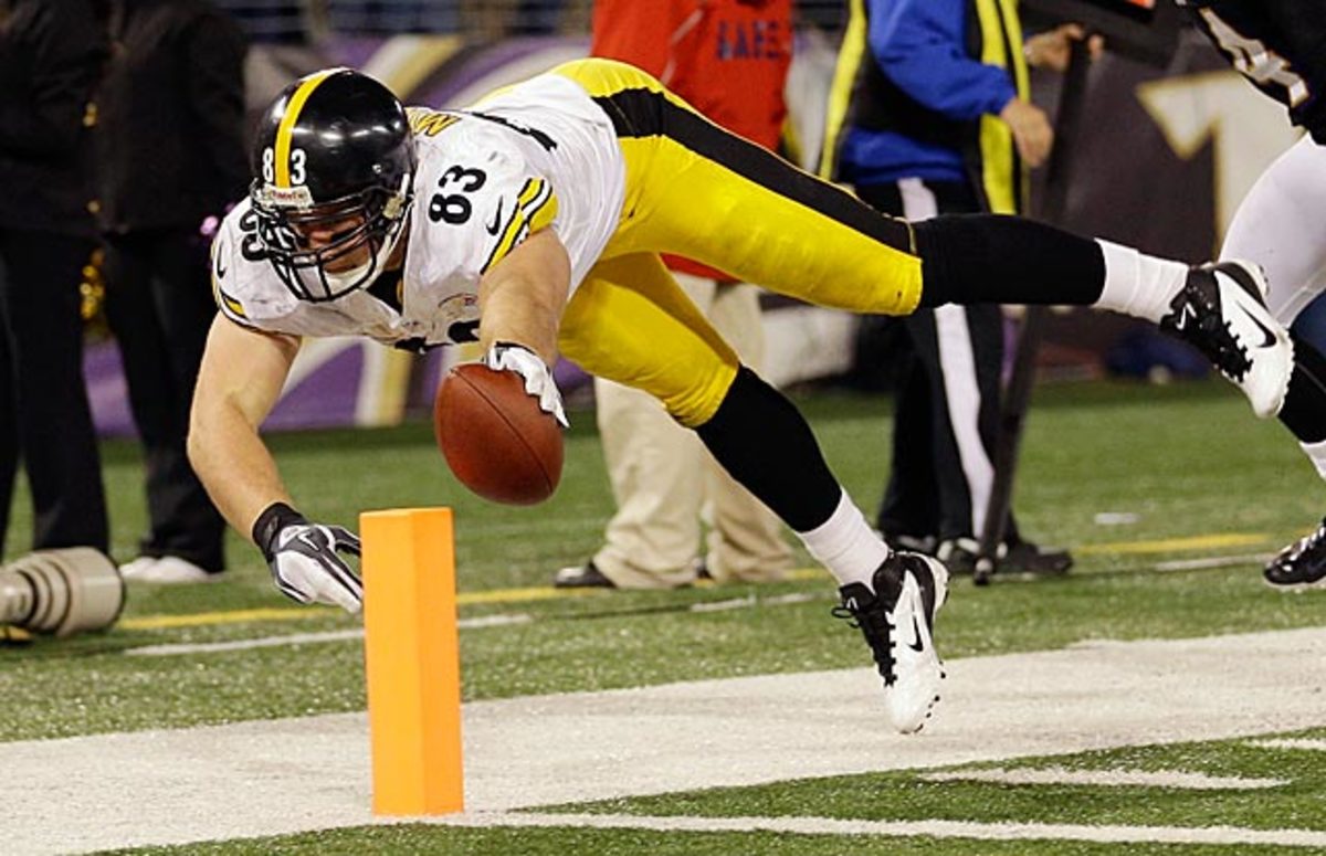 Pittsburgh Steelers' Heath Miller (83) against the Carolina Panthers during  a preseason NFL football game in