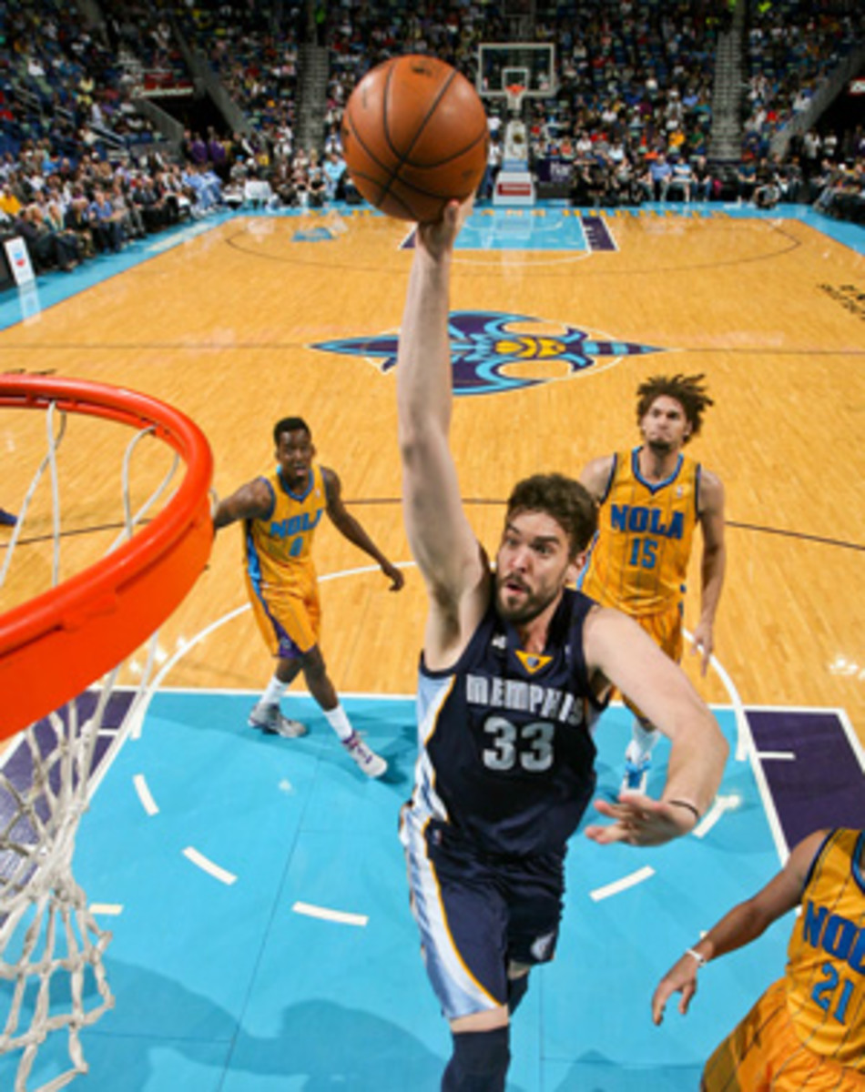 Marc Gasol is out indefinitely with an abdominal injury. (Layne Murdoch/Getty Images)