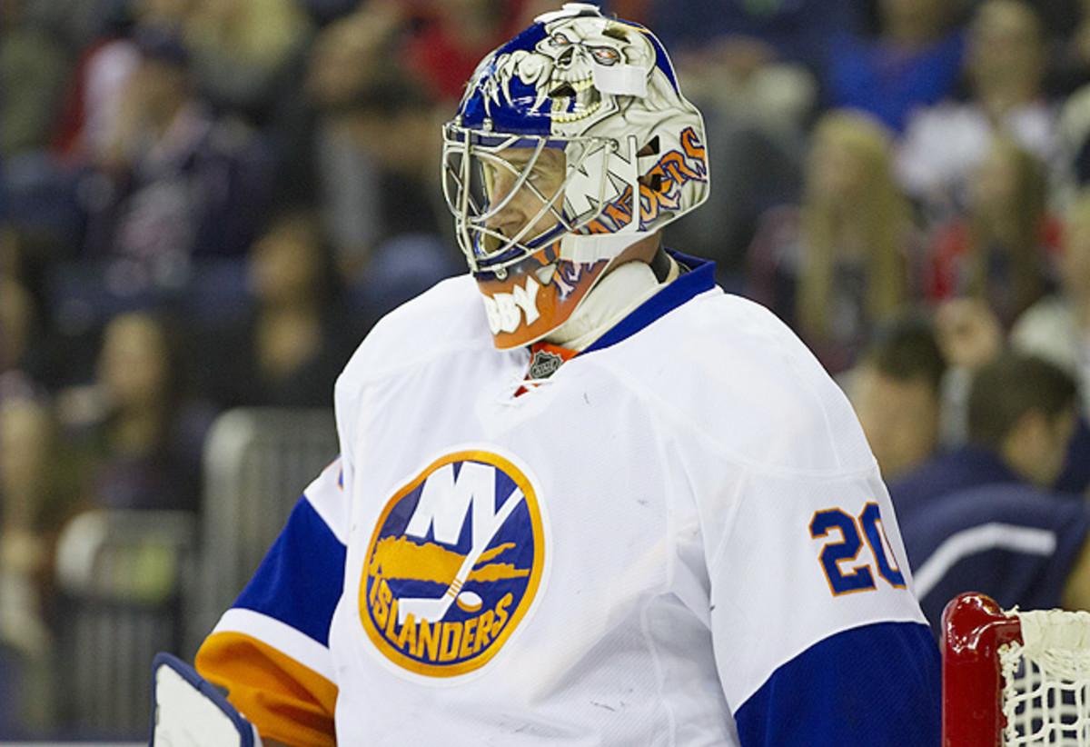 The 38-year-old Nabokov was playing Saturday night for the first time in four games.