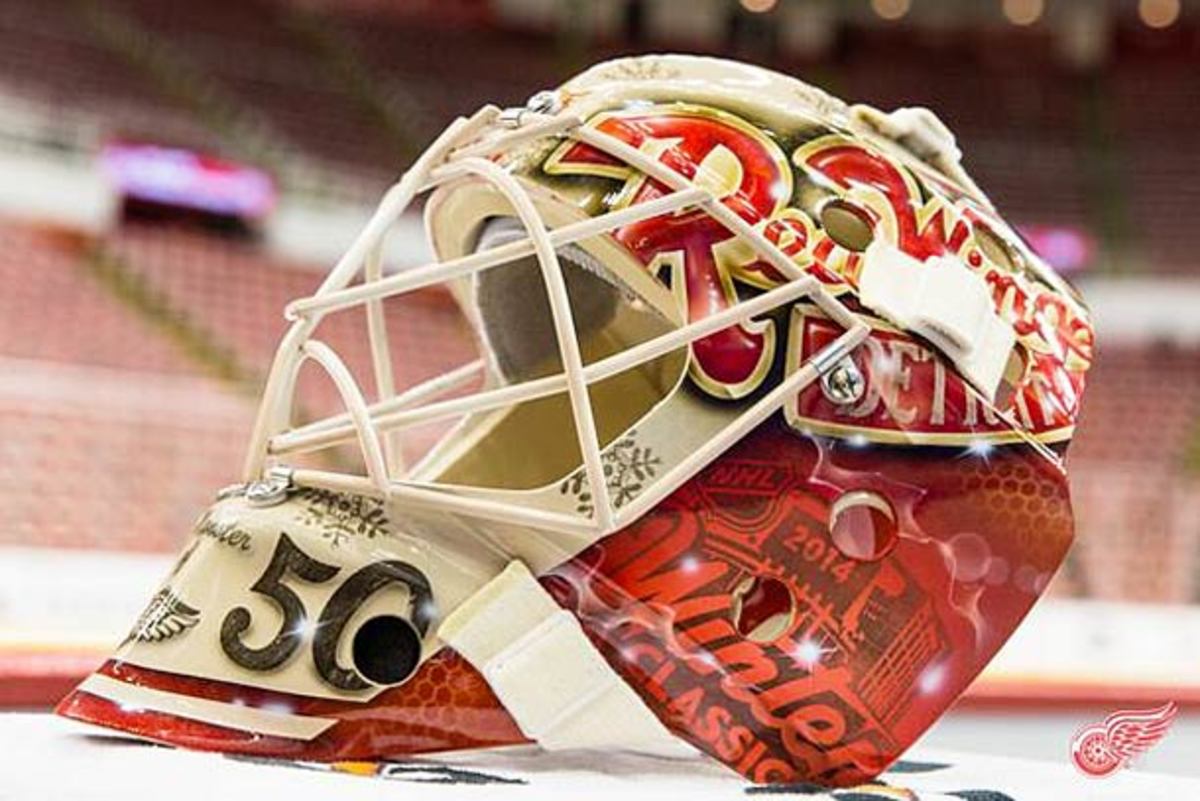 Detroit Red Wings goalie Jonas Gustavsson's 2014 Winter Classic mas.