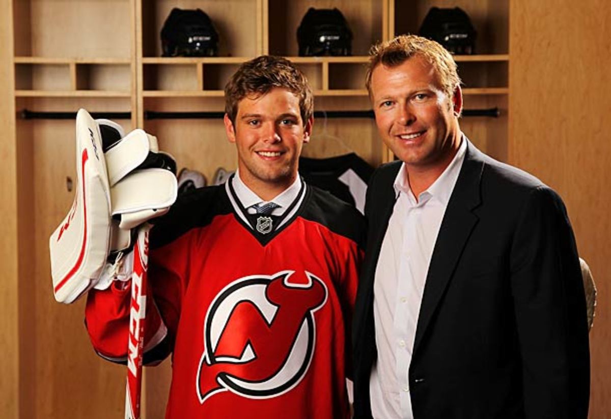 Anthony and Martin Brodeur of the New Jersey Devils