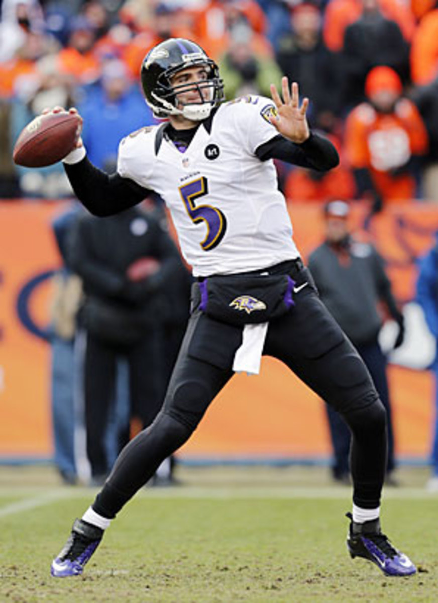 With a commitment to the run under offensive coordinator Jim Caldwell, Joe Flacco has found more chances to pass deep.