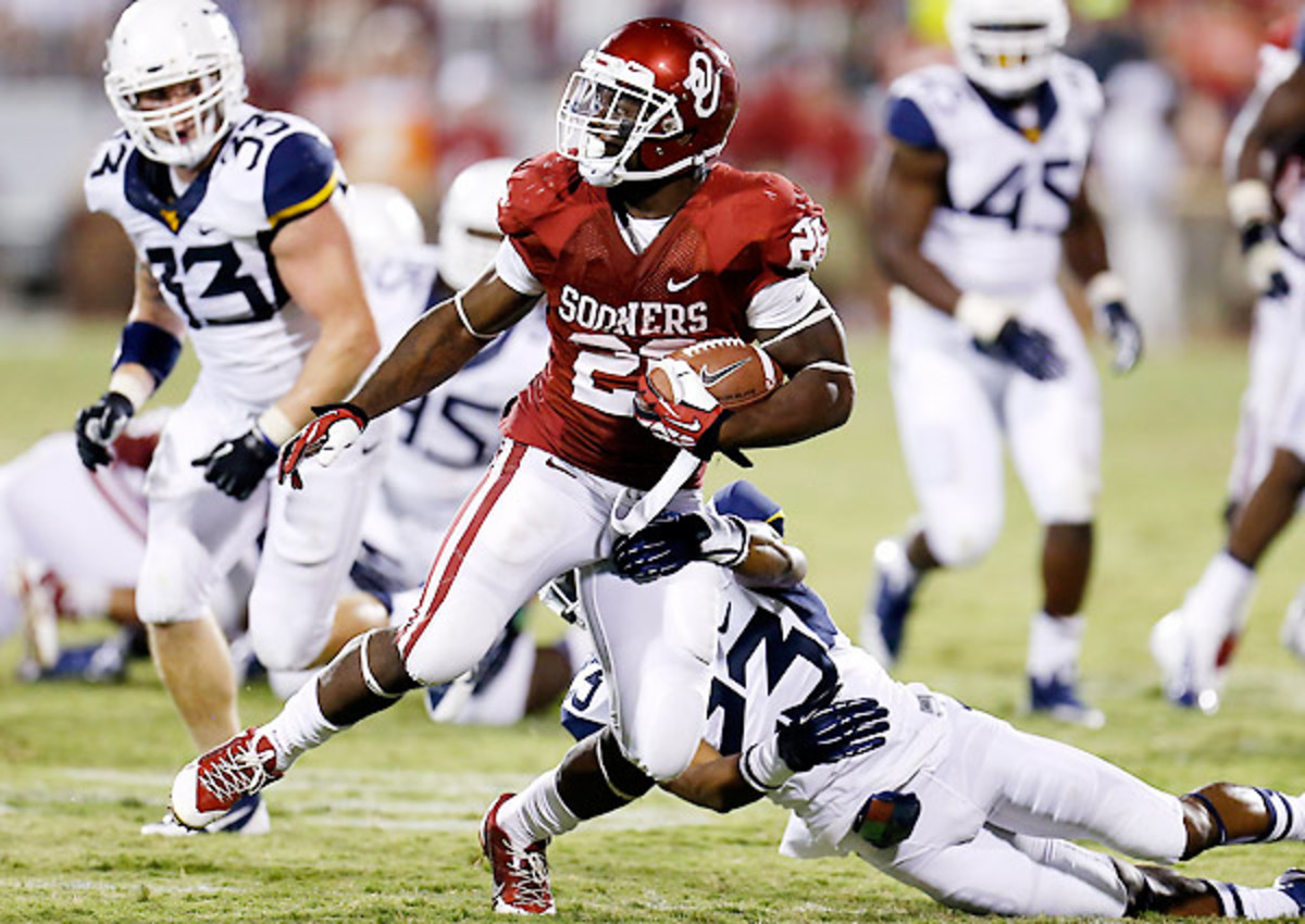 Damien Williams leads the Sooners in rushing touchdowns with seven in nine games.