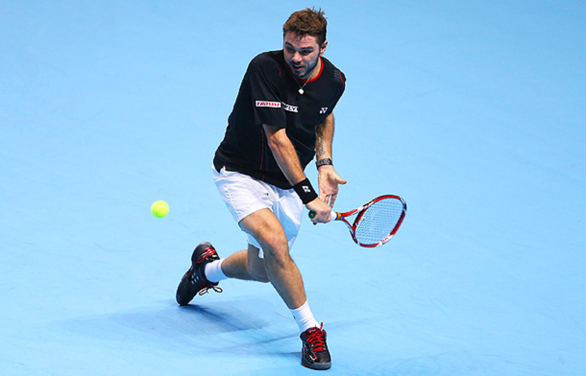 Stanislas Wawrinka defeated David Ferrer, increasing his chances to qualify for the semifinals. (Clive Brunskill/Getty Images)