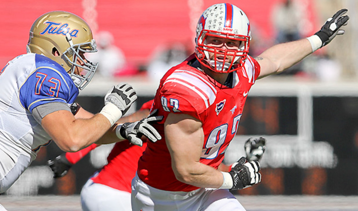 Margus Hunt had eight sacks and an interception in 2012 for the Mustangs. (Matthew Visinsky/Icon SMI)