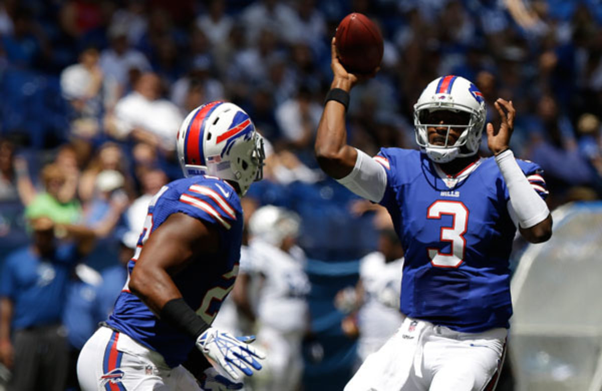 EJ Manuel is in for a test against the Patriots, but he may respond with some interesting schemes.  [Michael Conroy/AP]