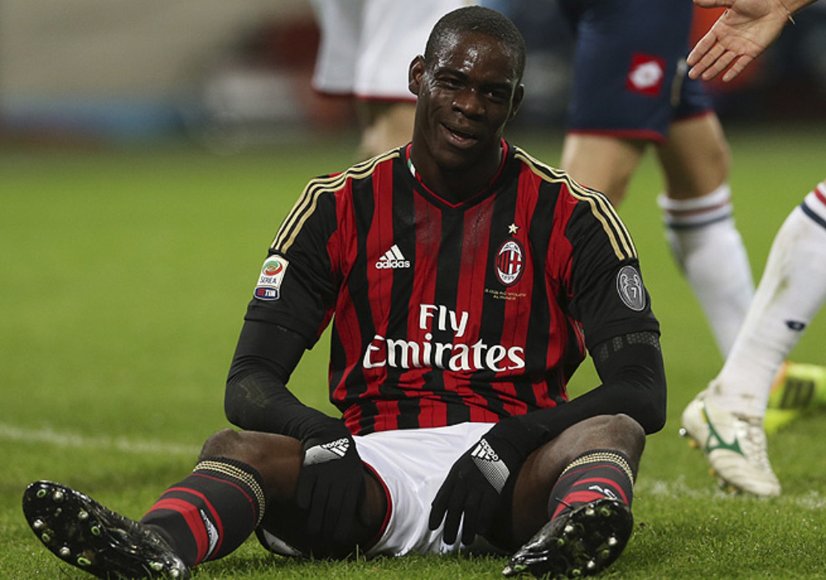 Mario Balotelli was not at his best and missed a penalty kick that would've given Milan the lead.