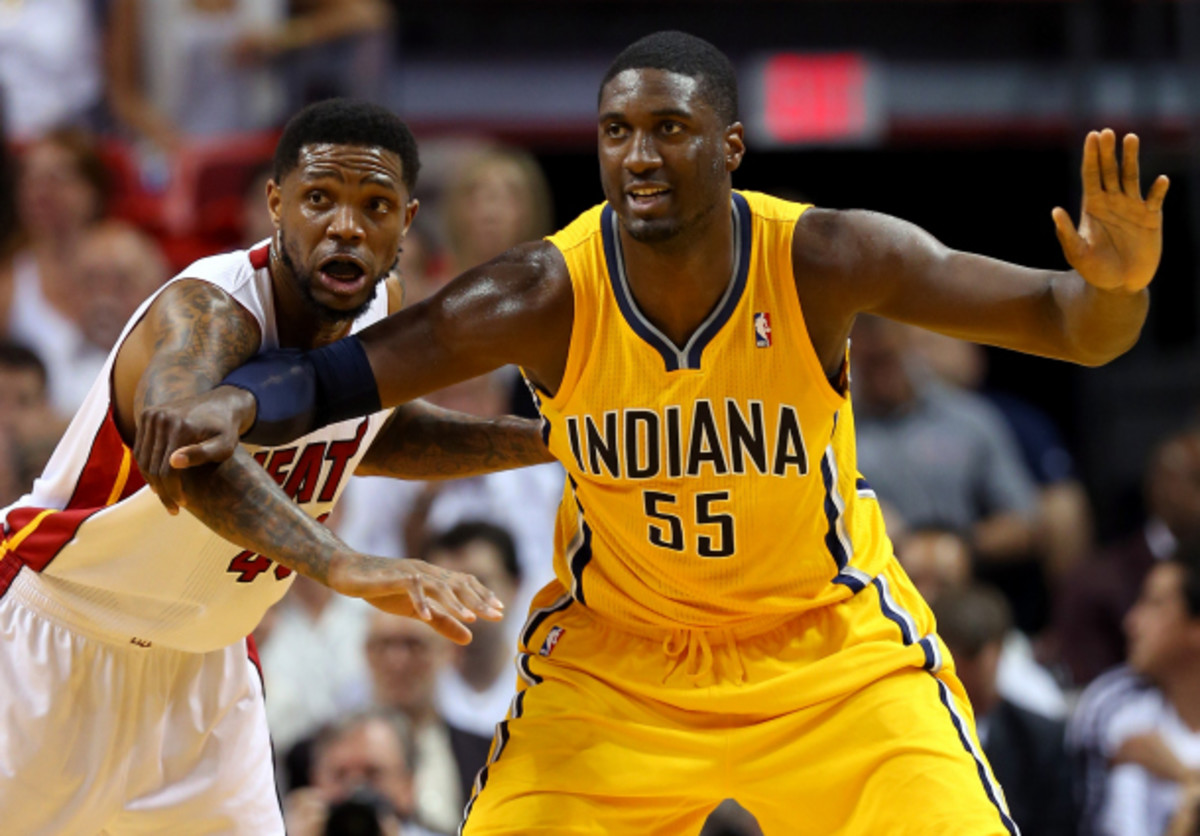 Roy Hibbert has expanded his NBA role by working intensively on his body. (Mike Ehrmann/Getty Images)