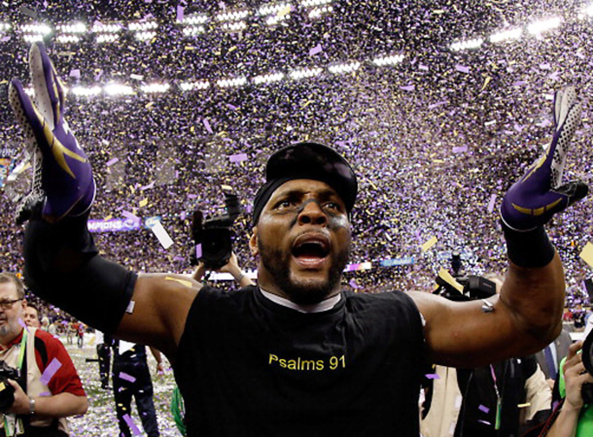 Ray Lewis was able to celebrate after the Super Bowl, but he isn't convinced the blackout was an accident. [Ezra Shaw/Getty Images]