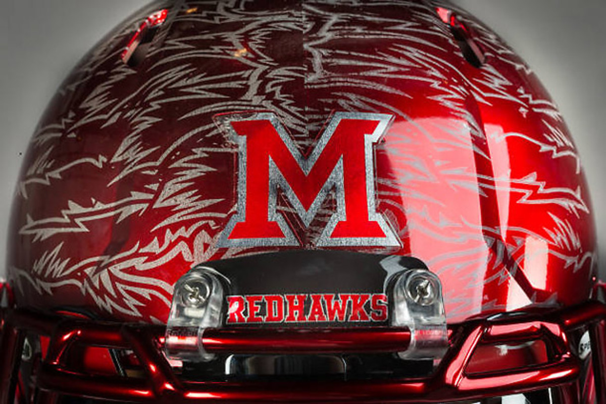 Miami (Ohio) RedHawks helmets