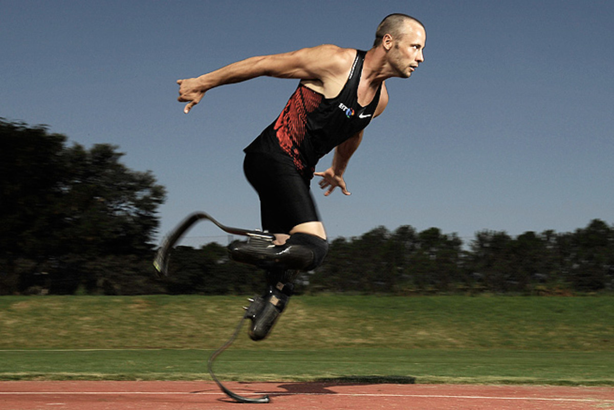 Oscar Pistorius, pictured training in South Africa in 2012, has been seen out and about around South Africa since being released on bail.