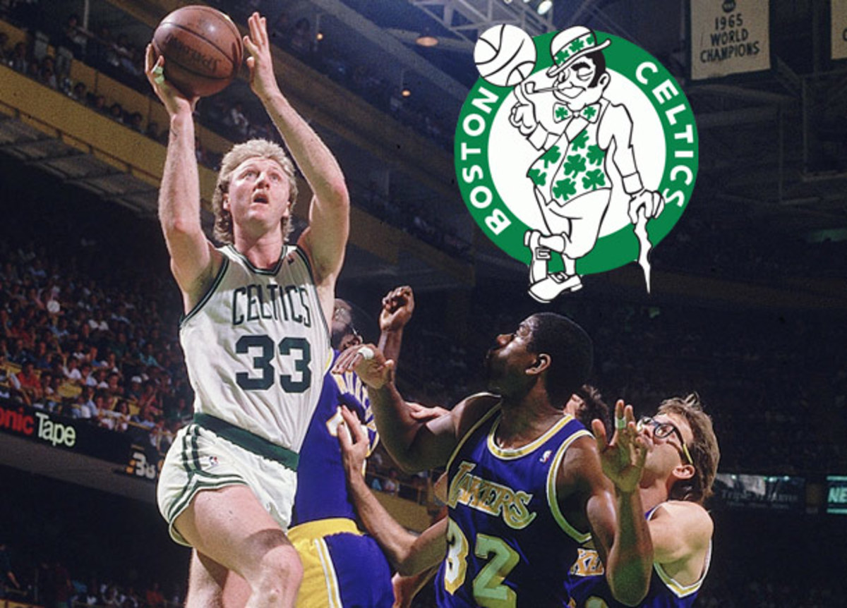 Larry Bird slices to the rim