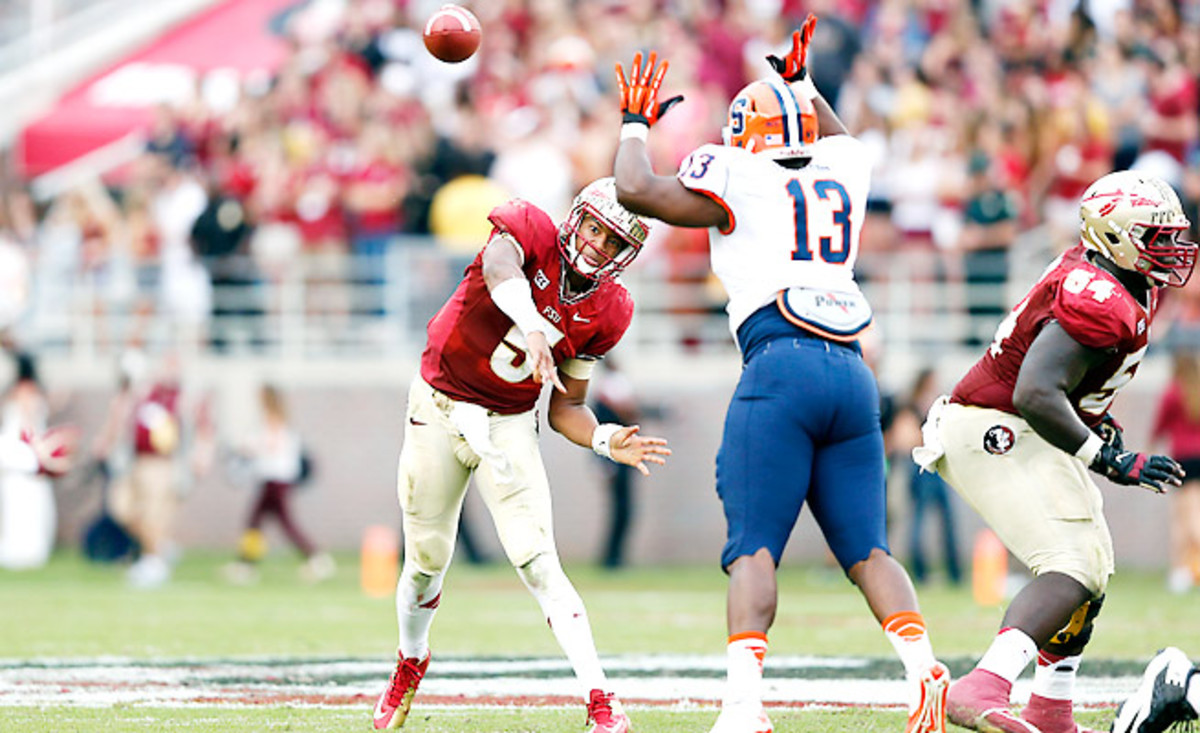 Jameis Winston showed no signs of distraction against Syracuse, completing 19 of 21 passes. 