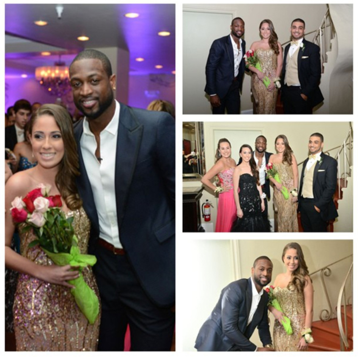 Dwyane Wade surprises a high schooler at her prom. (@dwyanewade on Instagram)