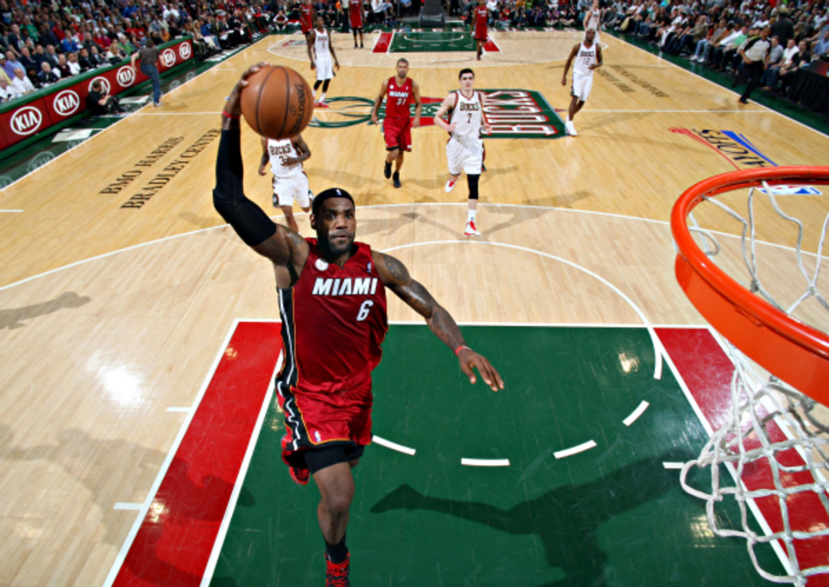 LeBron James and the Heat made quick work of the overmatched Bucks. (Gary Dineen/NBAE via Getty Images)