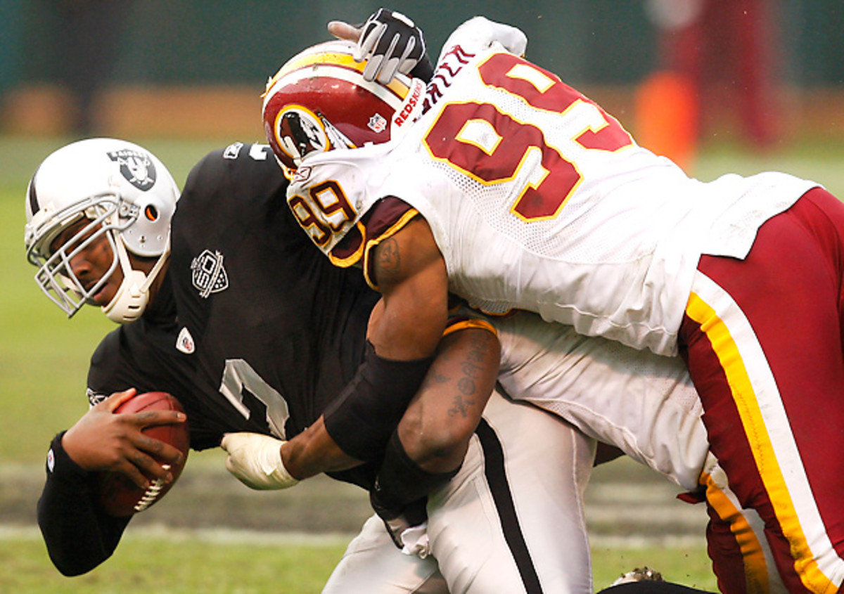 JaMarcus Russell is arguably the biggest draft bust in NFL history. (Ben Margot/AP)