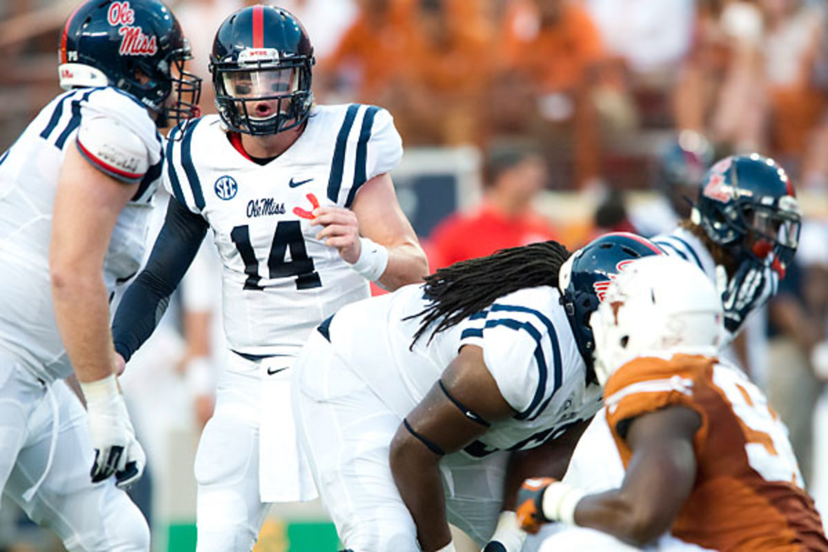 Rebels QB Bo Wallace (14) has thrown for 648 yards and four TDs.