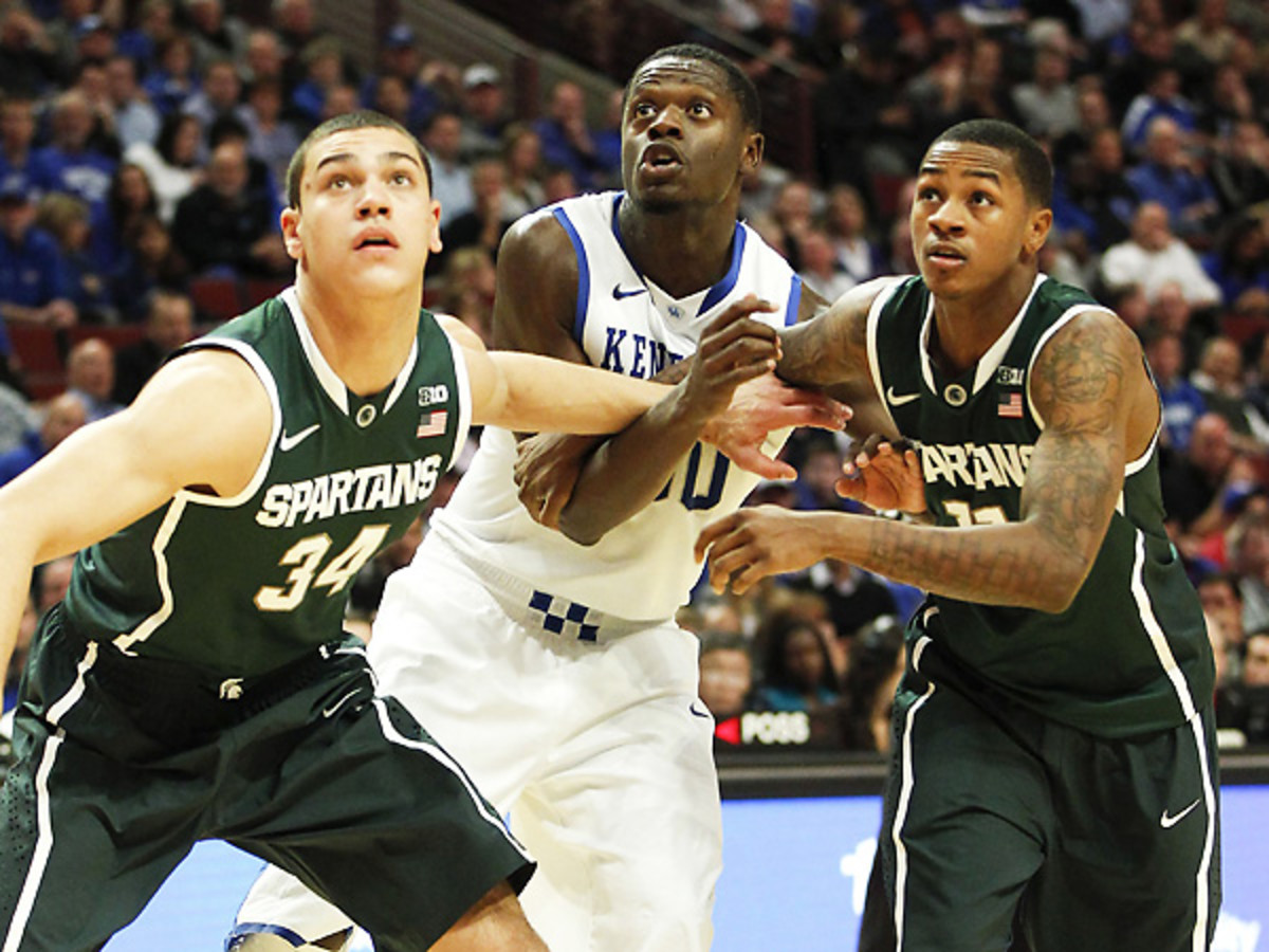 Kentucky's Julius Randle (center) was tremendous, but Michigan State outlasted the Wildcats. (MCT via Getty Images) 